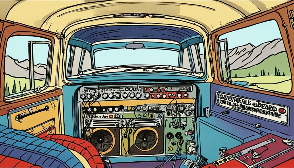 Equipamentos musicais do Studebaker M5 do Grateful Dead